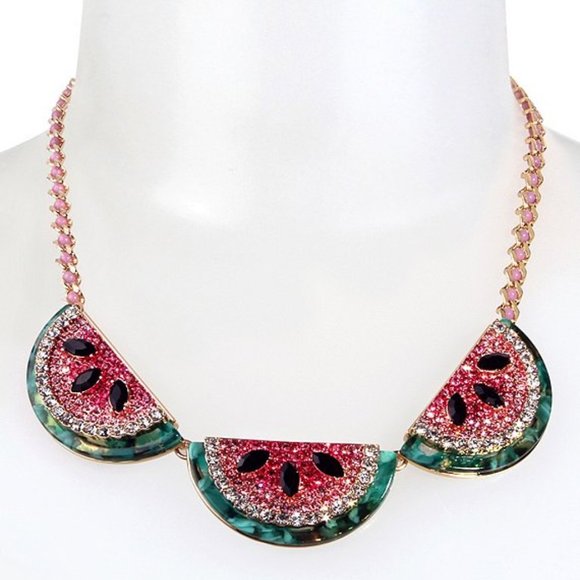 Betsey Johnson Watermelon Frontal Necklace - Picture 5 of 5